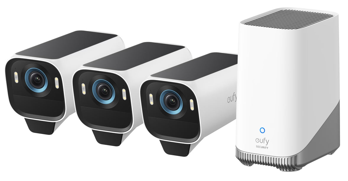 Eufy EufyCam S3 Pro, 3-Pack met HomeBase 3