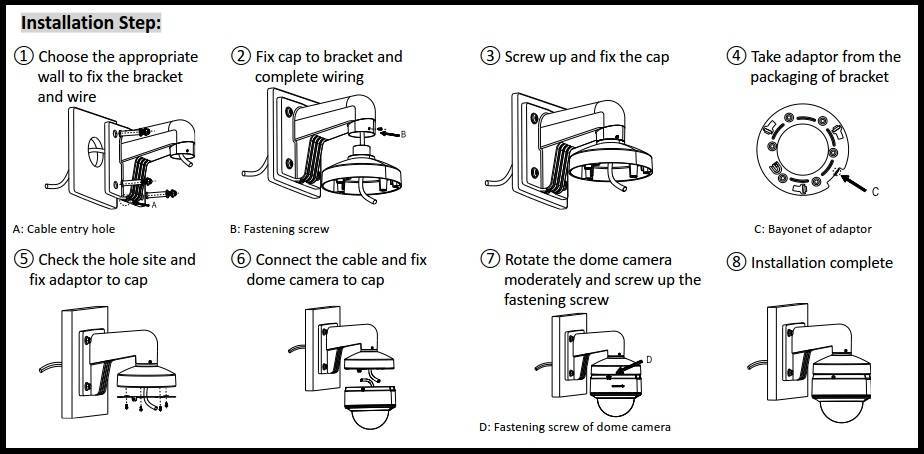 Hikvision DS-1273ZJ-130TRL aluminium wandbeugel