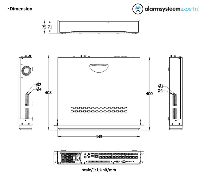 Hikvision DS-7732NI-M4/24P 32 kanaals 24x POE aansluitingen, 4K