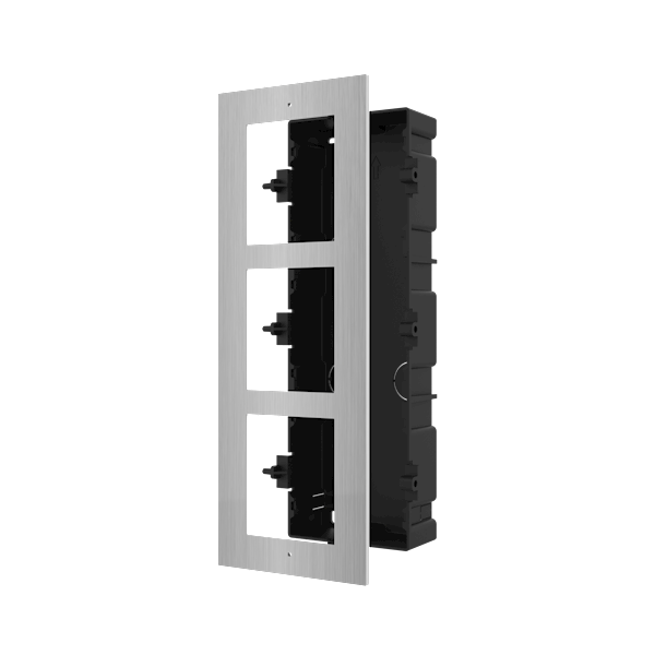 Hikvision DS-KD-ACF3/S Inbouwframe 3 modules RVS