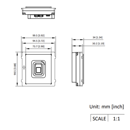 Hikvision DS-KD-MFB-S, Fingerabdruck- und Kartenlesemodul aus Edelstahl
