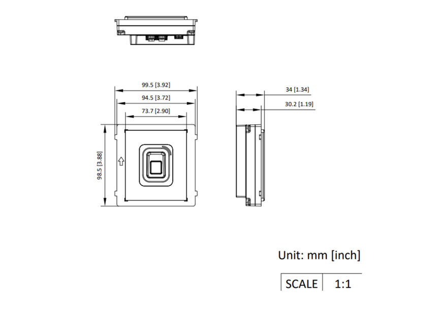Hikvision DS-KD-MFB-S, Fingerabdruck- und Kartenlesemodul aus Edelstahl