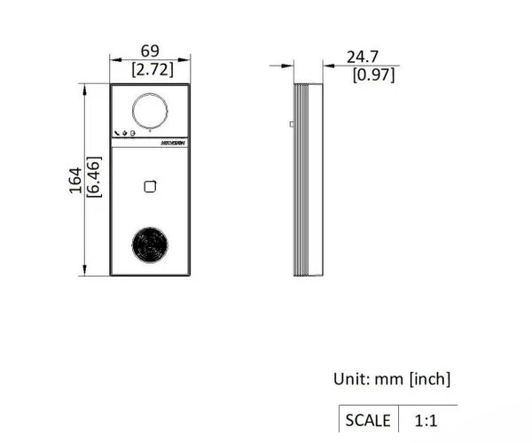 Hikvision DS-KV6114-WBE1, Video-Türklingel 4MP, WiFi/PoE, Micro SD Steckplatz, 150gr Betrachtungswinkel