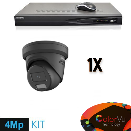 Hikvision Hikvision Colorvu Set 1x Turret 4MP Rekorder + Verkabelung