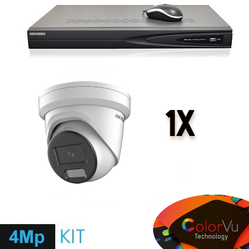 Hikvision Hikvision Colorvu Set 1x Turret 4MP Rekorder + Verkabelung
