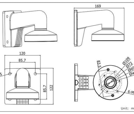 Hikvision Hikvision DS-1272ZJ-110 support mural en aluminium