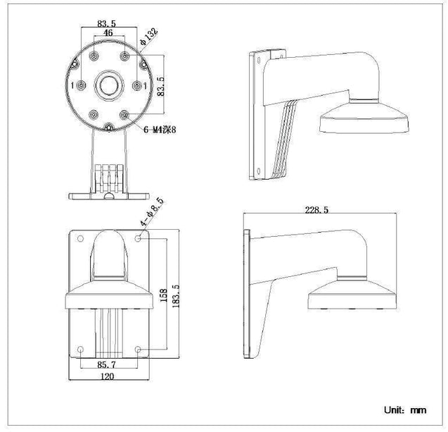 Hikvision Hikvision DS-1273ZJ-135 aluminum wall bracket