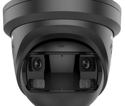 Hikvision Hikvision DS-2CD23127G3P-LIS2UY/SL Zwart, 12MP 180 graden camera, Dual Lens, ColorVu 3.0, PoE