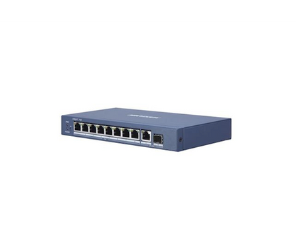 Hikvision Hikvision DS-3E1510P-EI, commutateur intelligent à 10 ports avec, 8x PoE, 1000Mb/Gigabit