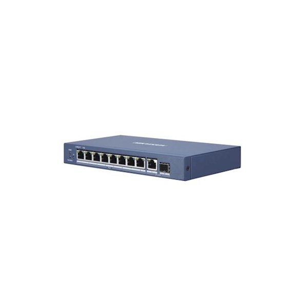 Hikvision Hikvision DS-3E1510P-EI, commutateur intelligent à 10 ports avec, 8x PoE, 1000Mb/Gigabit