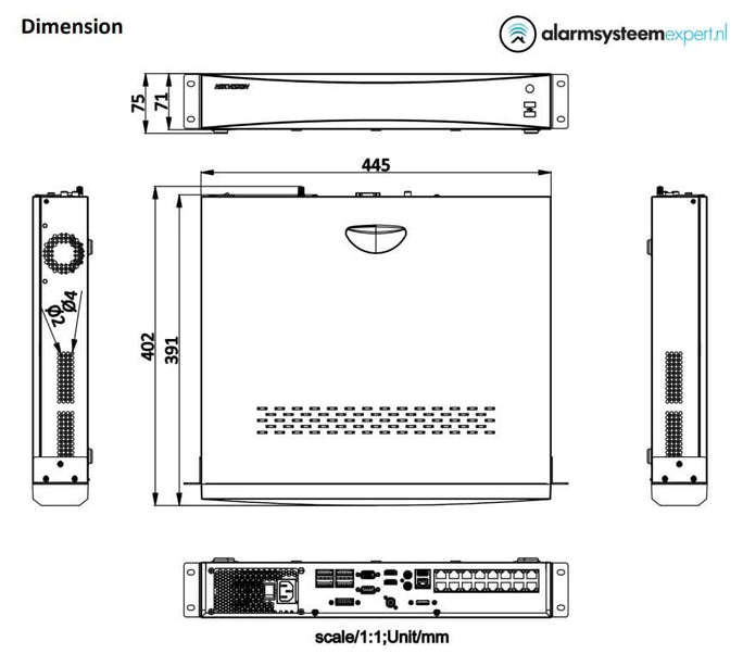 Hikvision Hikvision DS-7732NXI-I4/S Netzwerk-Videorekorder 32 Kanäle ohne PoE, 4x SATA