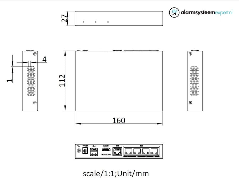 Hikvision Hikvision DS-E04NI-Q1/4P, inkl. 1 oder 2TB SSD Geeignet für 4 IP-Kameras 4x PoE