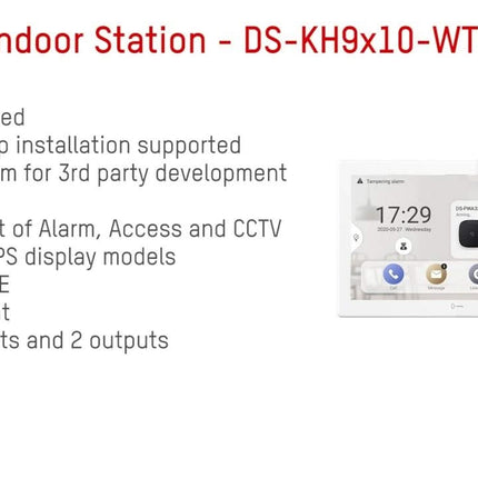 Hikvision Hikvision DS-KH9310-WTE1 (B) Android Indoor Station PoE 7" Inch