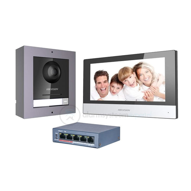 Hikvision Hikvision DS-KIS602 Complete Intercom KIT with PoE Switch