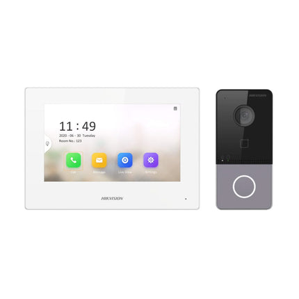 Hikvision Hikvision DS-KIS603-P(B) Kit d'interphone vidéo 1 Sonnette vidéo 1 Poste intérieur 7
