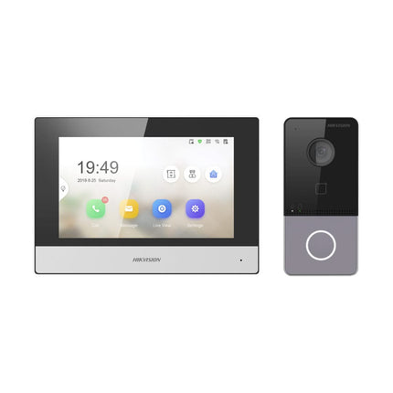 Hikvision Hikvision DS-KIS603-P(B) Video-Intercom kit 1 Videodeurbel 1 Binnenpost 7" 2x voeding