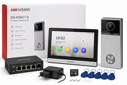 Hikvision Hikvision DS-KIS611-S, Video-Intercom kit DS-KH6350-WTE1, DS-KV6114-MWBE1