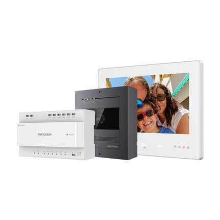 Hikvision Hikvision DS-KIS704EY Video-Gegensprechanlage 2-Draht Full HD Aluminium 2-Draht Set
