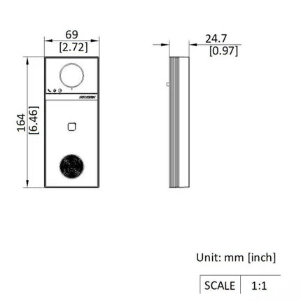Hikvision Hikvision DS-KV6114-WBE1, Video doorbell 4MP, WiFi/PoE, Micro SD slot, 150gr viewing angle
