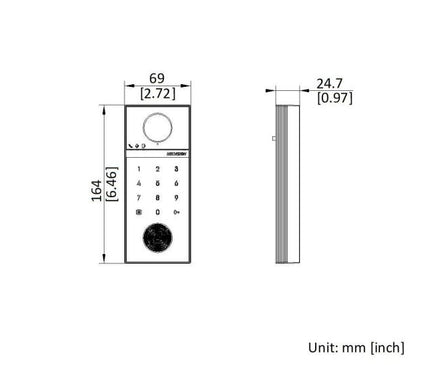 Hikvision Hikvision DS-KV6124-WBE1, Video-Türklingel 4MP, WiFi/PoE, Micro SD Steckplatz, 150gr (Zifferntastatur)
