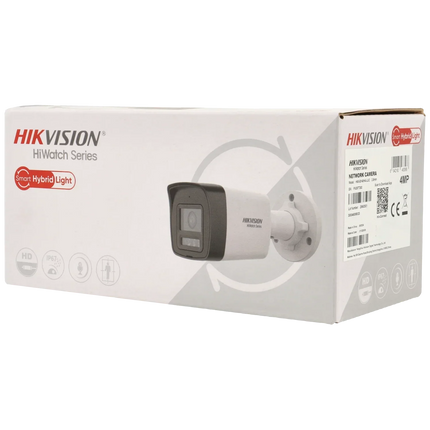 Hikvision Hikvision HWI-B180HA-LUF/SL, 8Mp/4K Smart Hybrid-Light Bullet camera, PoE, Micro sd slot, 2-weg audio