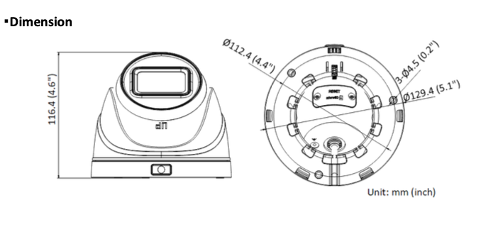 Hikvision Hikvision HWI-T640HA-Z 4MP motor zoom lens Turret camera, PoE, Micro SD slot, IR, Acusense