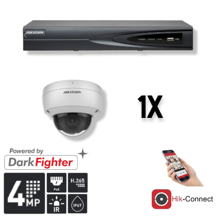 Hikvision Hikvision Set 1x Dome 4MP + Rekorder & Verkabelung