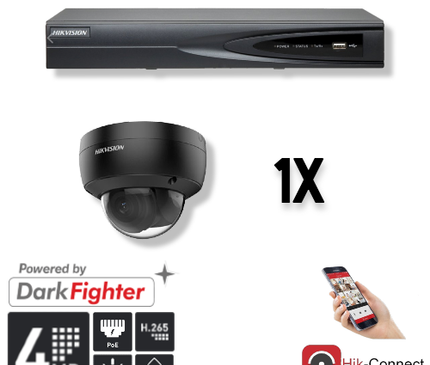 Hikvision Hikvision Set 1x Dome 4MP + Rekorder & Verkabelung