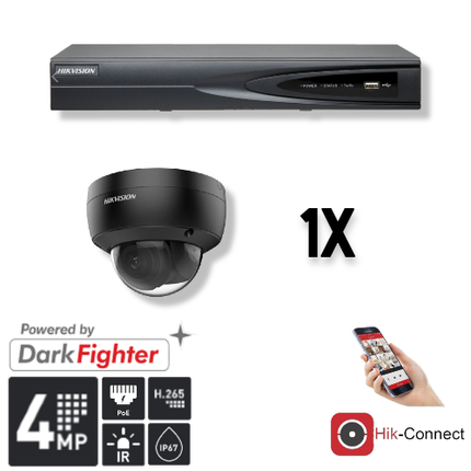 Hikvision Hikvision Set 1x Dome 4MP + Rekorder & Verkabelung