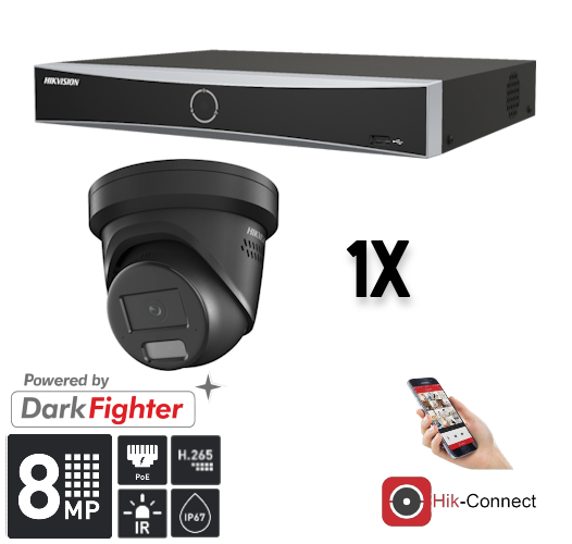 Hikvision Hikvision Set 1x Turret 8MP + Rekorder & Verkabelung