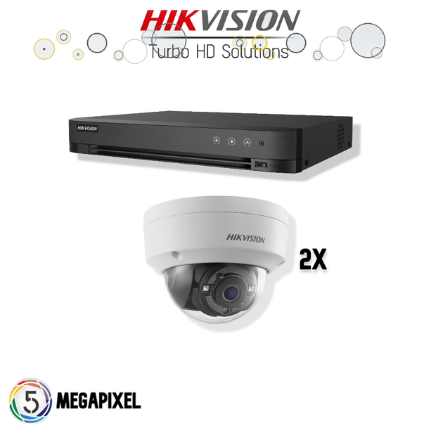 Hikvision Turbo HD Set | 2x Dome | 5 Megapixel | 5 Megapixel
