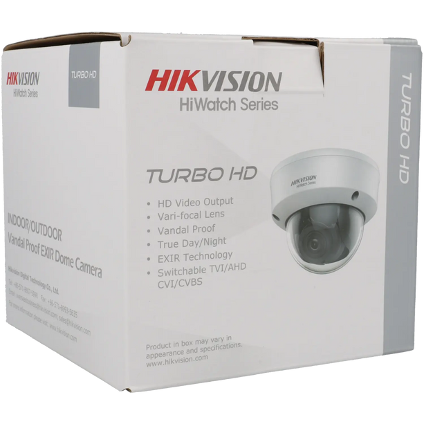 Hikvision HWT-D320-VF, 2MP Motorzoom 2.8-12mm lens, domecamera, 40m IR, 4 in 1 video-output coax