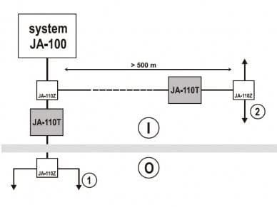 Jablotron Jablotron JA-110T BUS module d'isolation contre les courts-circuits