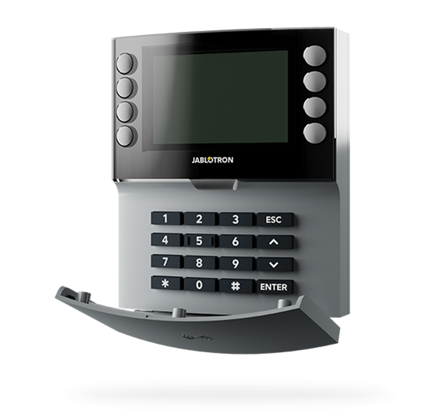 Jablotron Jablotron JA-115E-GR, kabelgebundenes Bedienfeld mit Tastatur, LCD und RFID-Leser