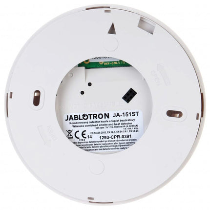 Jablotron Jablotron JA-151ST-A Détecteur de fumée et de chaleur sans fil avec double fonction de sirène (alarme antivol et incendie)