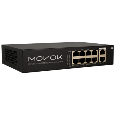 Commutateur PoE 10 ports, Gigabit, 100m PoE