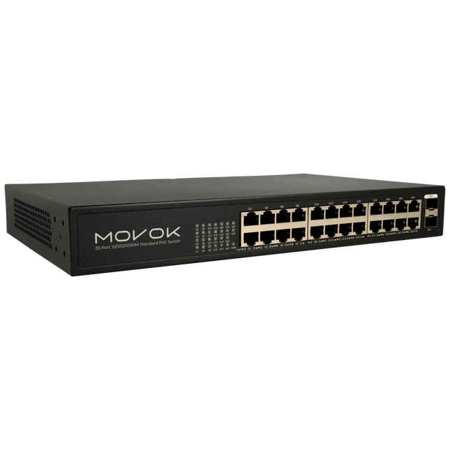 Movok Movok 26-Port PoE Gigabit Switch, 24x PoE, 2x Uplink