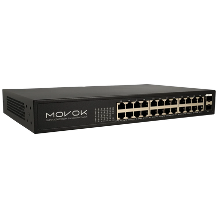 Movok Movok 26-Port PoE Gigabit Switch, 24x PoE, 2x Uplink