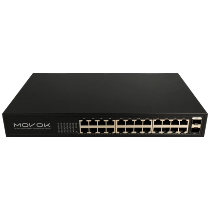 Movok Movok 26-Port PoE Gigabit Switch, 24x PoE, 2x Uplink