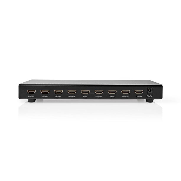 Nedis 8-Poorts HDMI splitter 8x HDMI Output 4K@30Hz 3.4 Gbps Metaal Antraciet