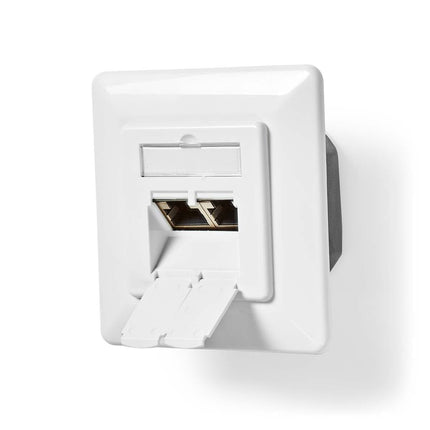 Nedis Nedis Netwerk Wanddoos inbouw,  2 poorten CAT6 Wit