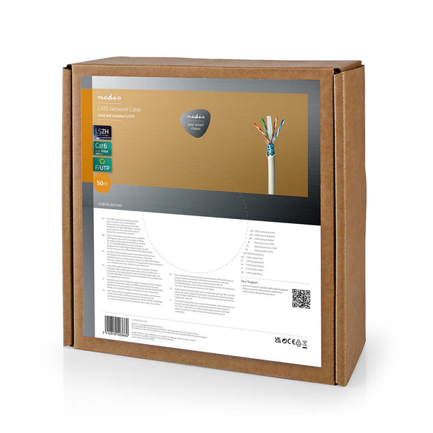 Nedis Nedis Netwerkkabel CAT6 F/UTP,  50 mtr op rol, 100% koper, Solid aders