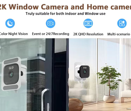 Nedis Nedis Caméra de fenêtre Dual WiFi, Micro SD, Starlight, résolution 4Mp