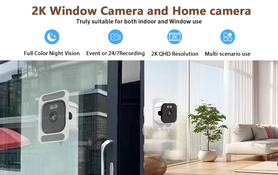 Nedis Nedis Caméra de fenêtre Dual WiFi, Micro SD, Starlight, résolution 4Mp
