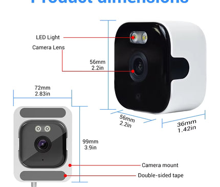 Nedis Nedis Caméra de fenêtre Dual WiFi, Micro SD, Starlight, résolution 4Mp