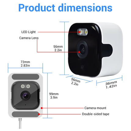 Nedis Nedis Raamcamera Dual WiFi, Micro SD, Starlight, 4Mp resolutie