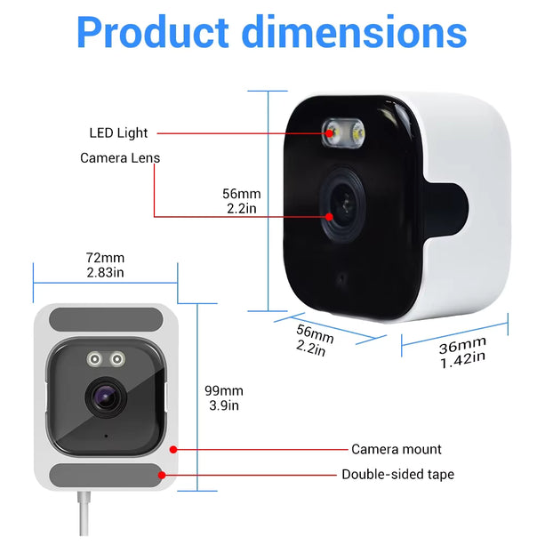 Nedis Nedis Caméra de fenêtre Dual WiFi, Micro SD, Starlight, résolution 4Mp