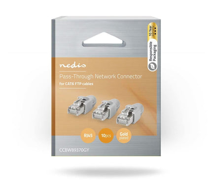 Nedis Nedis RJ45 Stecker CAT6 FTP Pass Through Solid 10 Stück