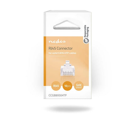 Nedis Nedis RJ45 Connector CAT6, Verguld 10 Stuks, Solid Ader