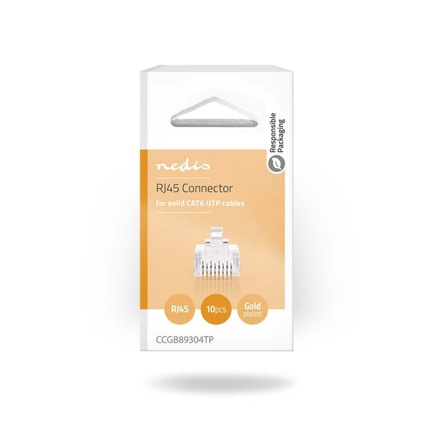 Nedis Nedis RJ45 Connector CAT6, Verguld 10 Stuks, Solid Ader